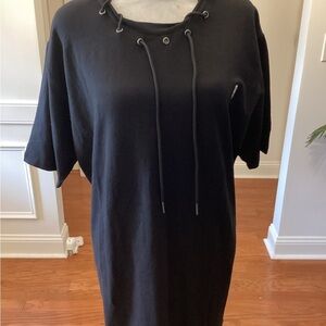 KASH Black Lace-Up Top ( Size: XL)
